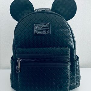 Disney Park Mickey Mouse Woven Loungefly Mini Backpack